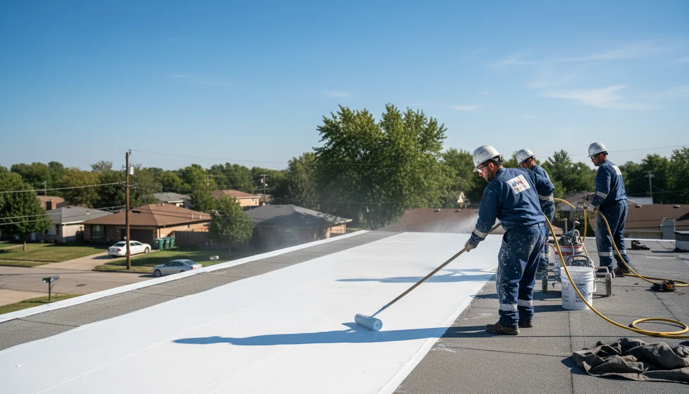 Commercial roof coating in Rowe, MA near me